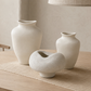 River Handcrafted Textured Urn Vase with Wavy Rim