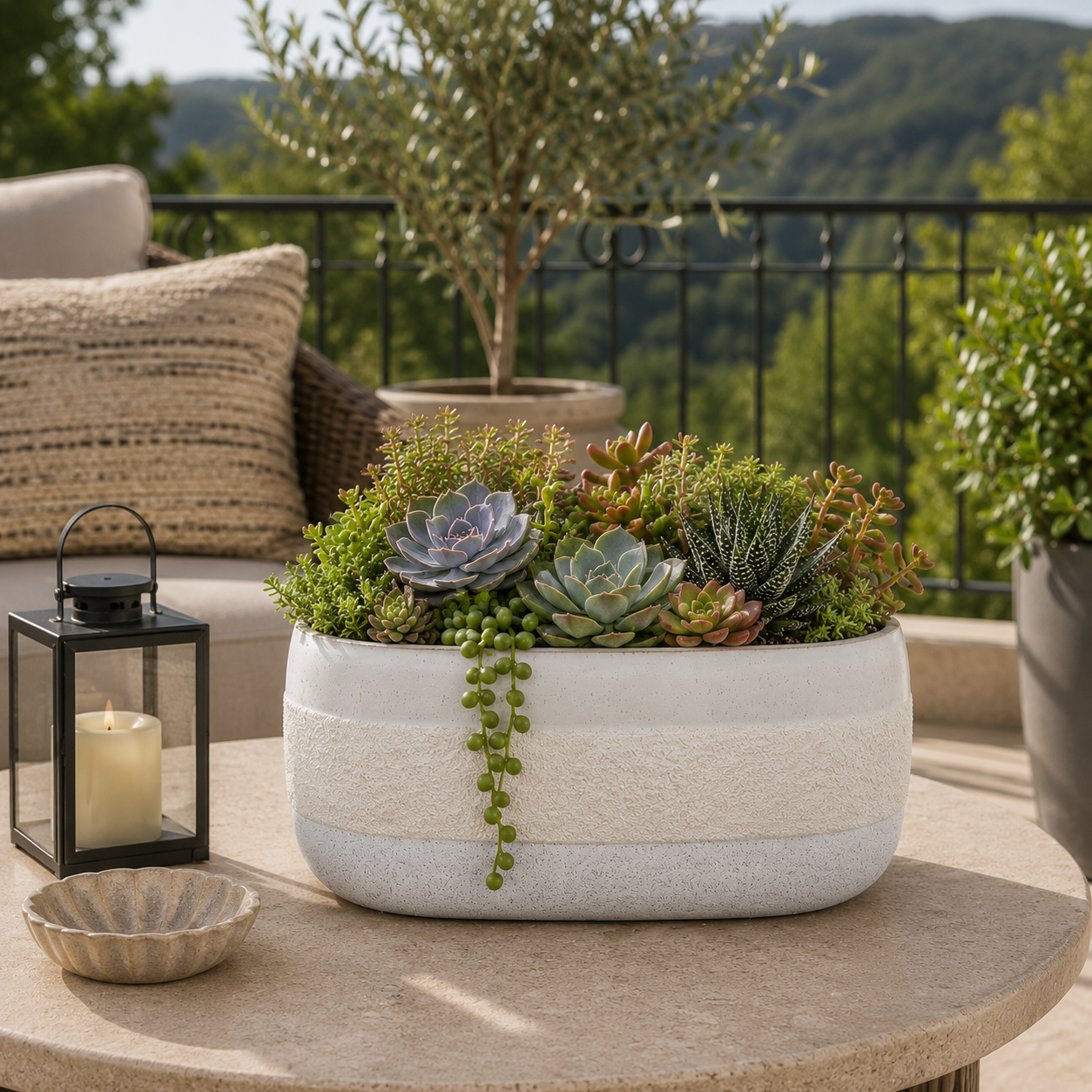 Christa Oval Ceramic Planter