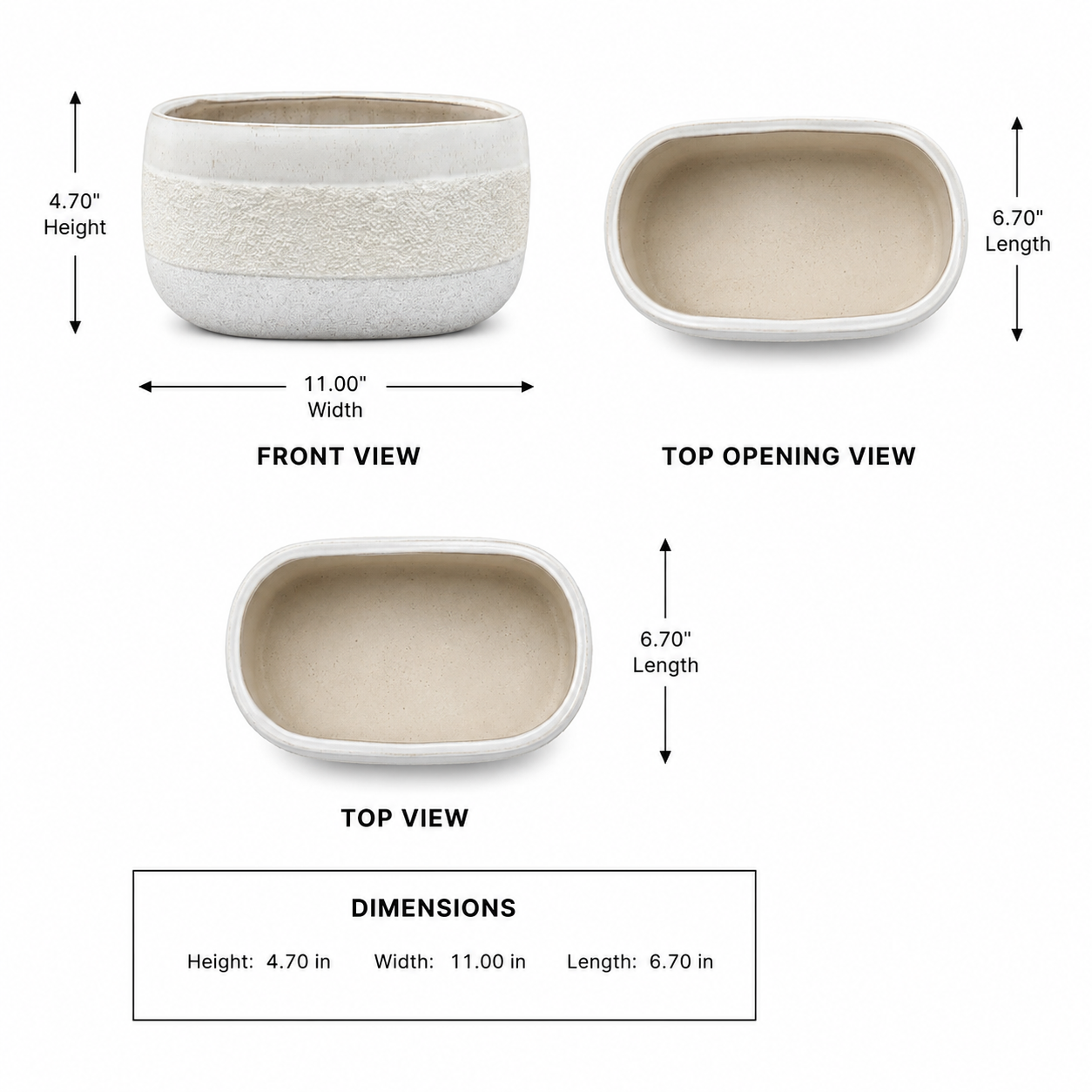 Christa Oval Ceramic Planter
