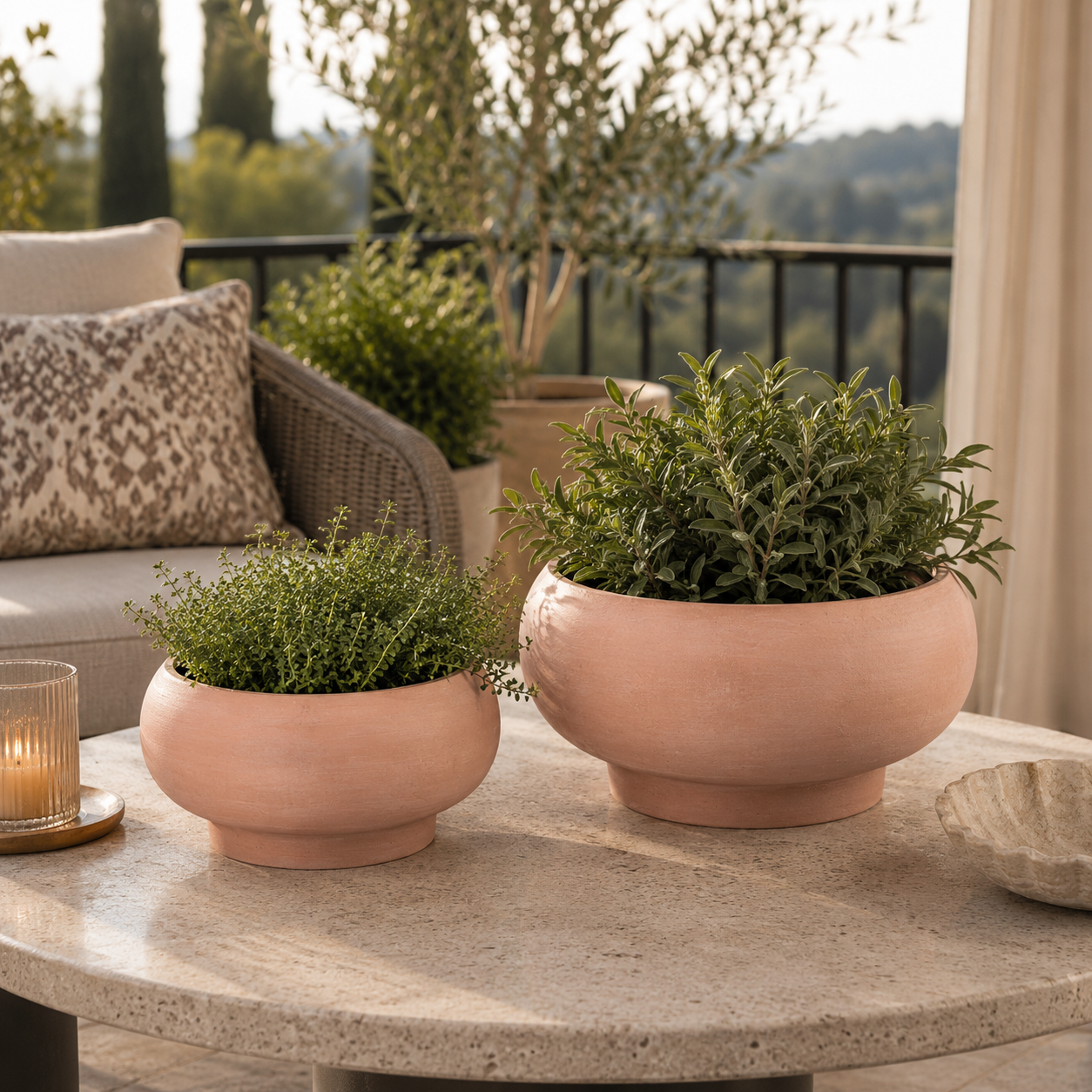 Cleo Terracotta Compote Planter
