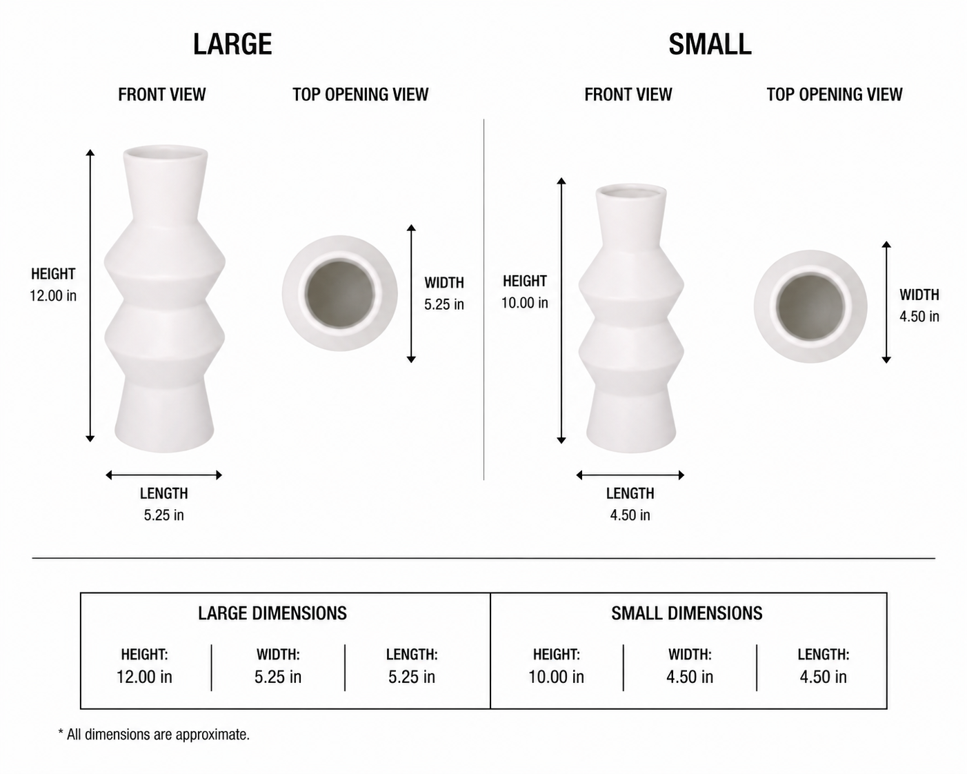 Cyrene Double Saucer Design Ceramic Vase