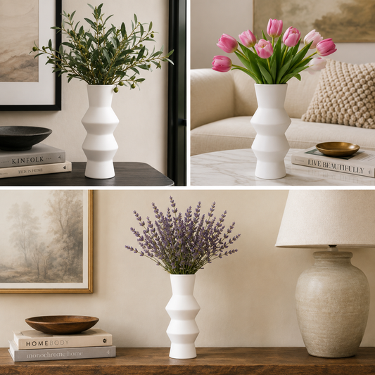 Cyrene Double Saucer Design Ceramic Vase