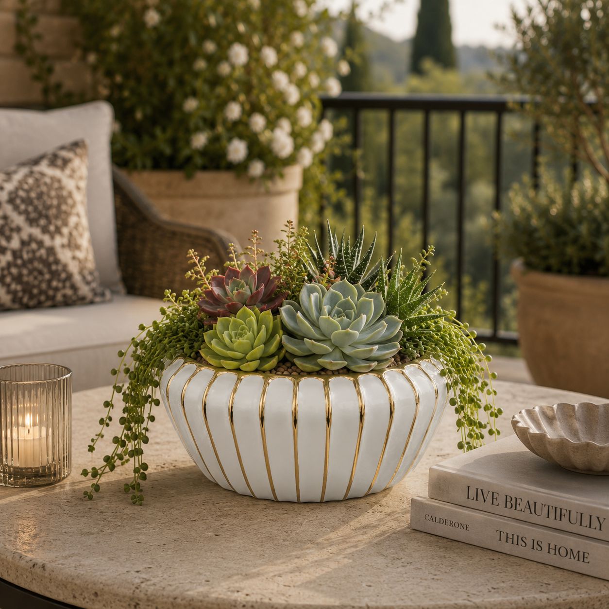 Dannika Oval Ceramic Planter