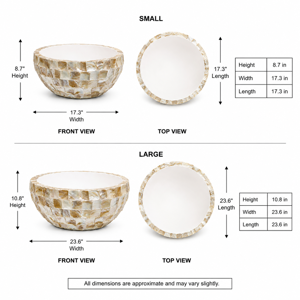 Eudora Opalescent-Tiled Fiberglass Bowl Planter