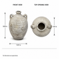 Delphine Weathered Ceramic Vase with Arched Handles