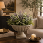 Denise Fluted Pedestal Cement Bowl Planter