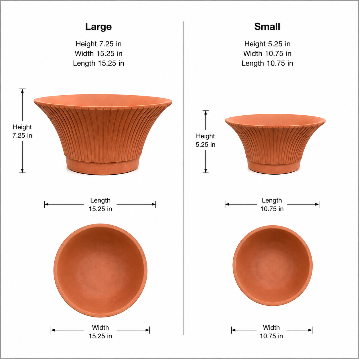 Piper Terracotta Round Planter Set (Set of 2)