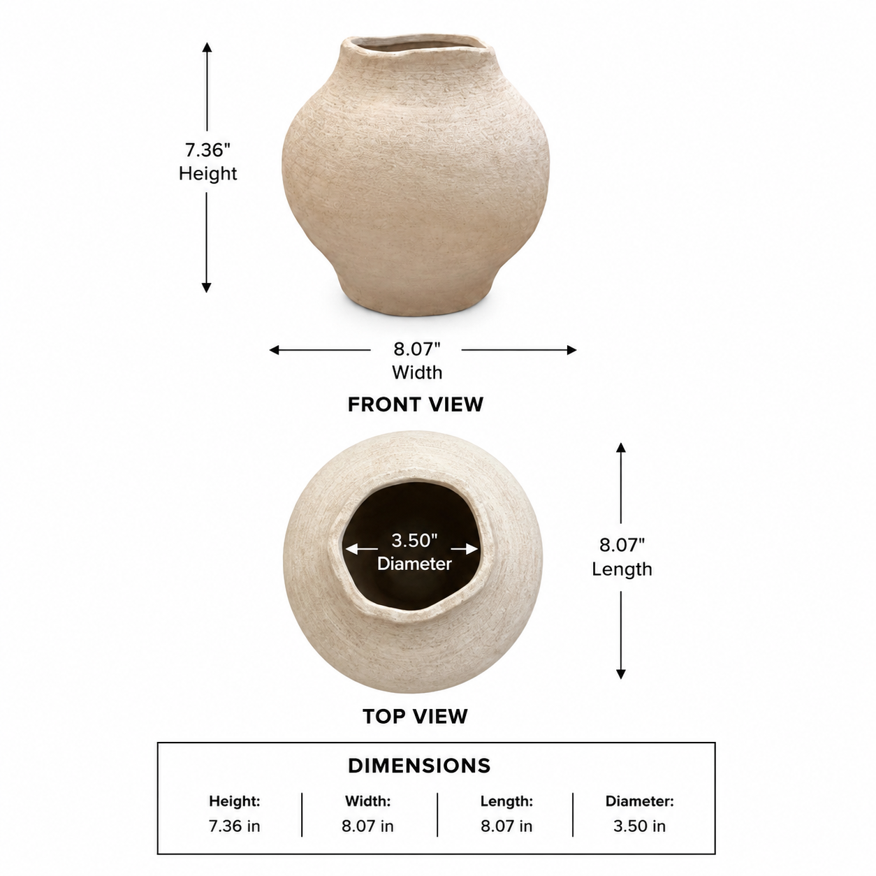 Amari Globular Ceramic Urn Vase