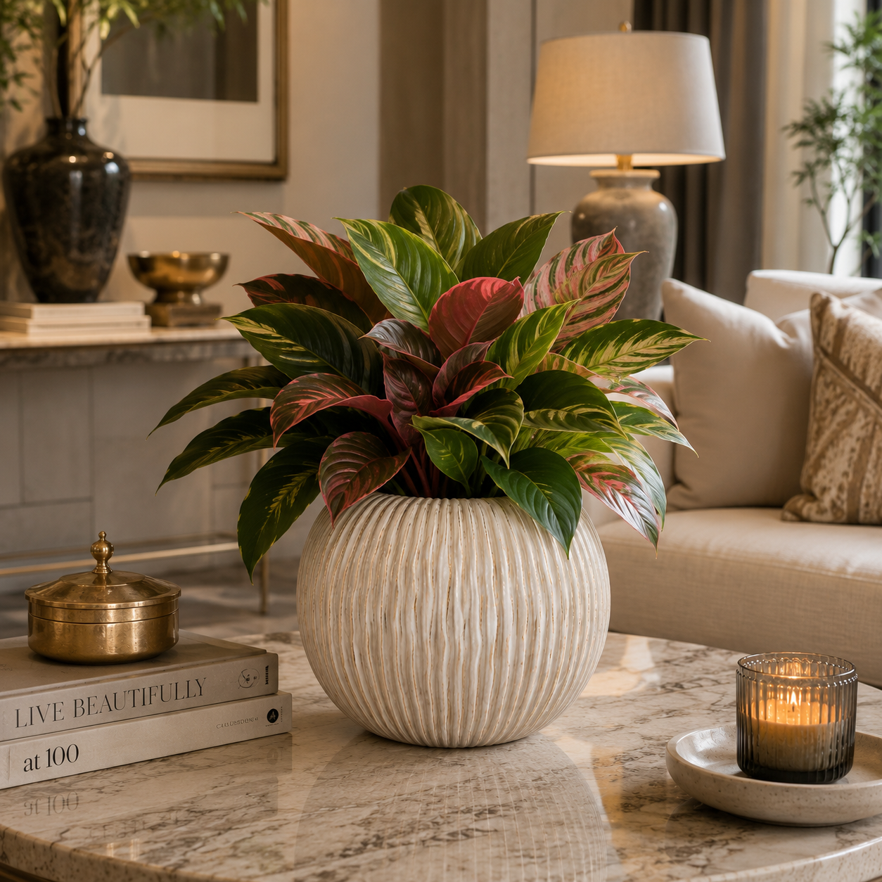 Esmar Ribbed Stoneware Planter