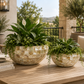Eudora Opalescent-Tiled Fiberglass Bowl Planter