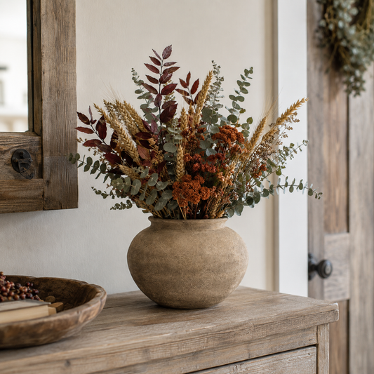 Fionne Bulbous Round Terracotta Vase