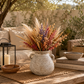 Fleur Round Ceramic Vase with Handles