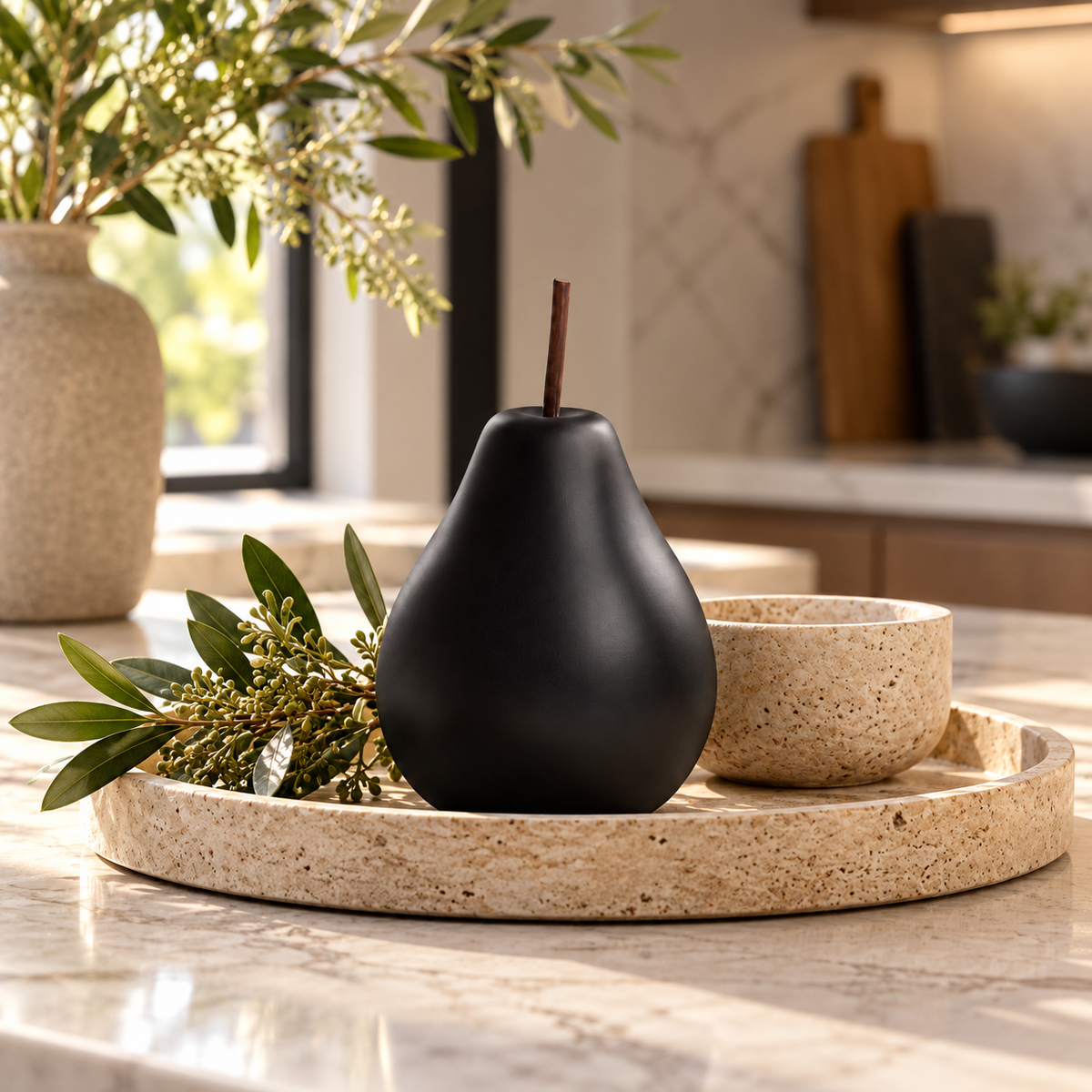 Hazel Pearlescent Ceramic Pear Figurine