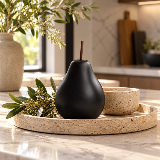 Hazel Pearlescent Ceramic Pear Figurine