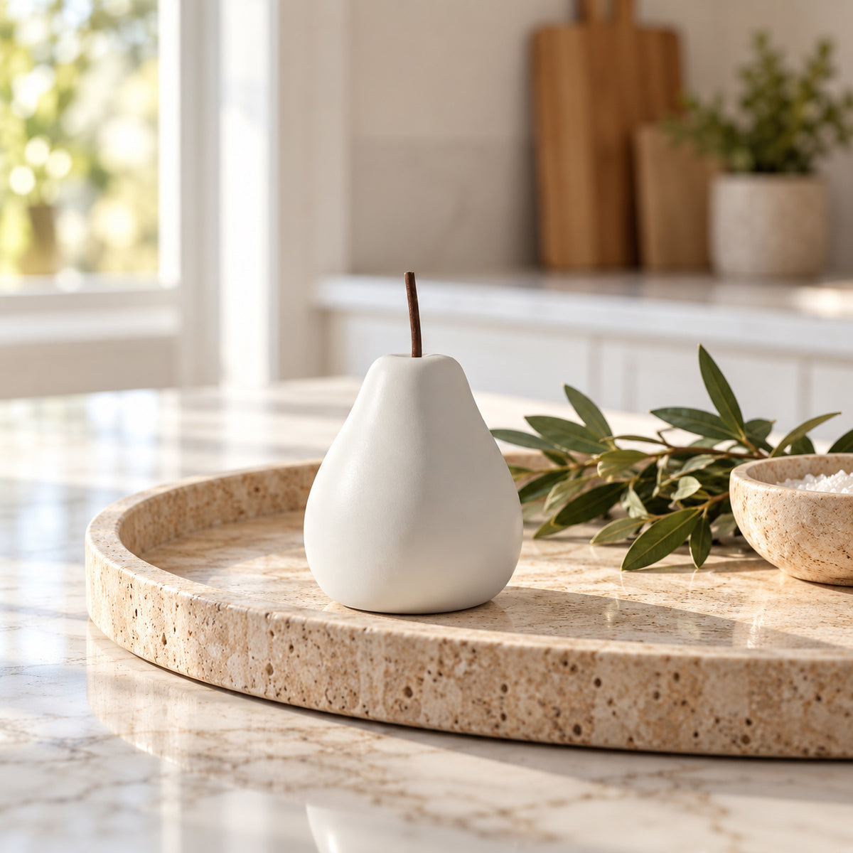 Hazel Pearlescent Ceramic Pear Figurine