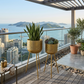 Lola Metal Planter Set with Tripod Stand (Set of 2)