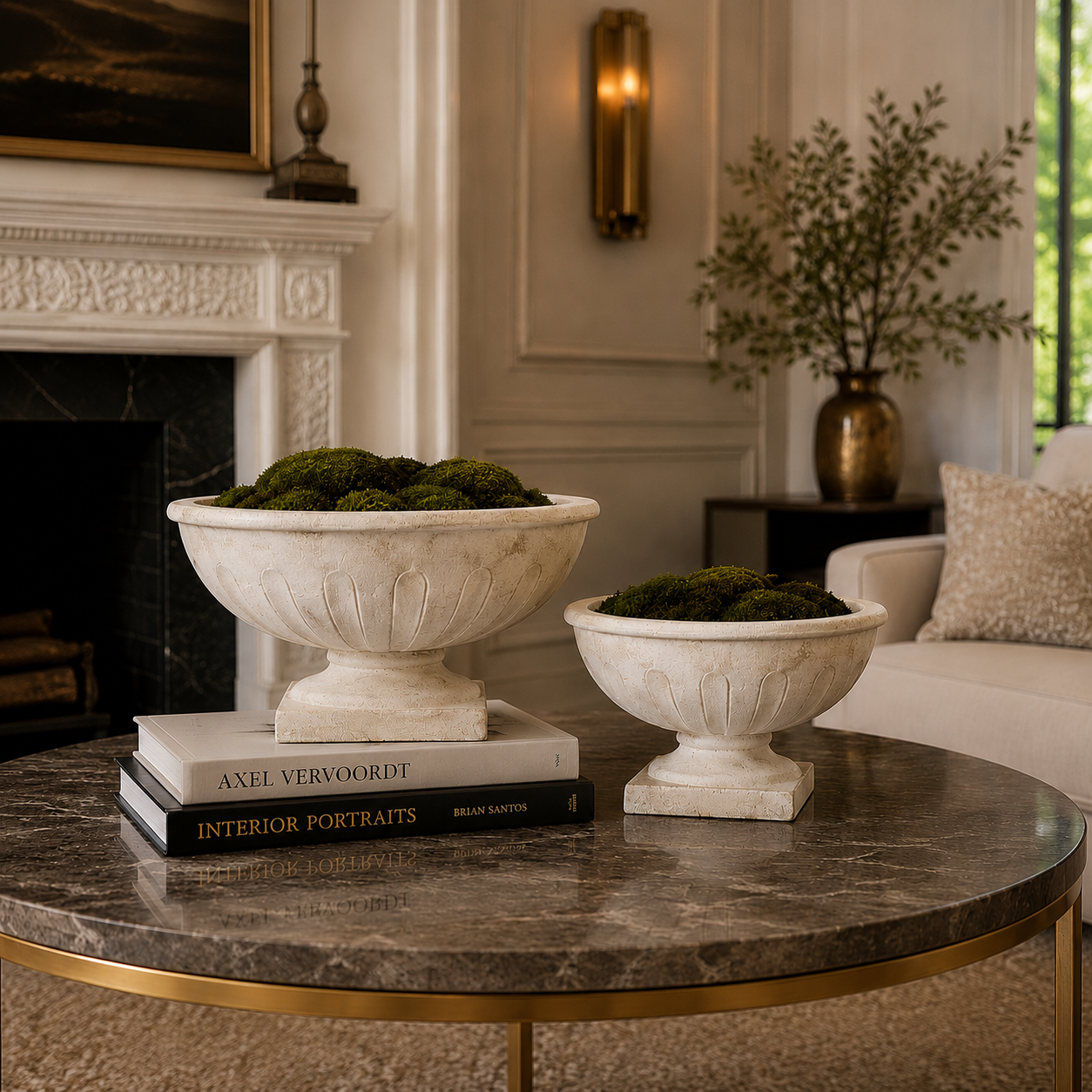 Huxley Fluted Pedestal Bowl Planter