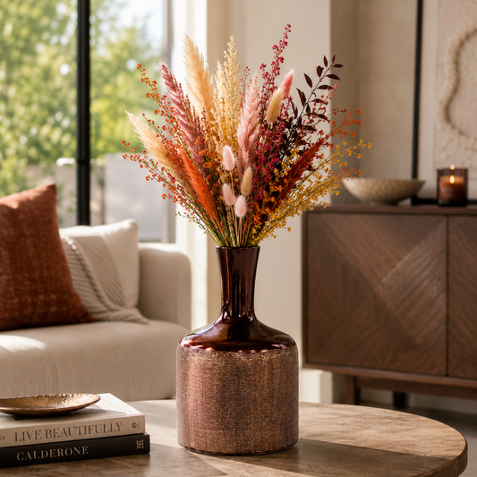 Indie Engraved Ceramic Bottle Vase