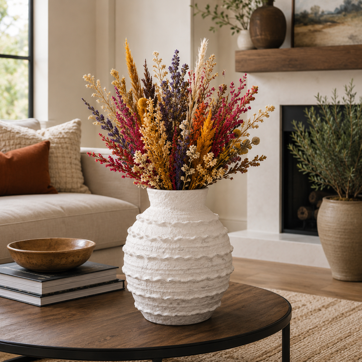 Inès Layered Textured Ceramic Vase