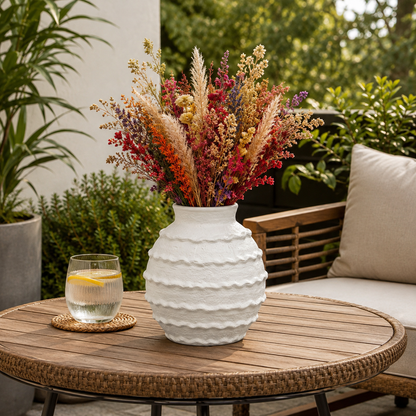 Inès Layered Textured Ceramic Vase