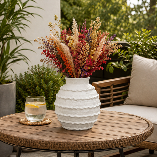 Inès Layered Textured Ceramic Vase