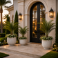 Irina Textured Cylinder Planters with Recessed Pedestal Base (Set of 2)
