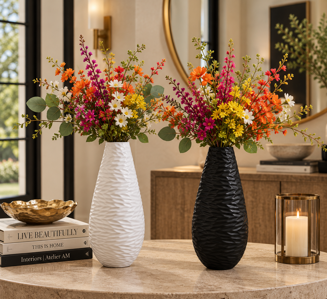Joplin Engraved Bellied Ceramic Vase