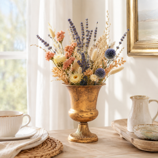 Kamryn Antique Gold Metal Urn Planter