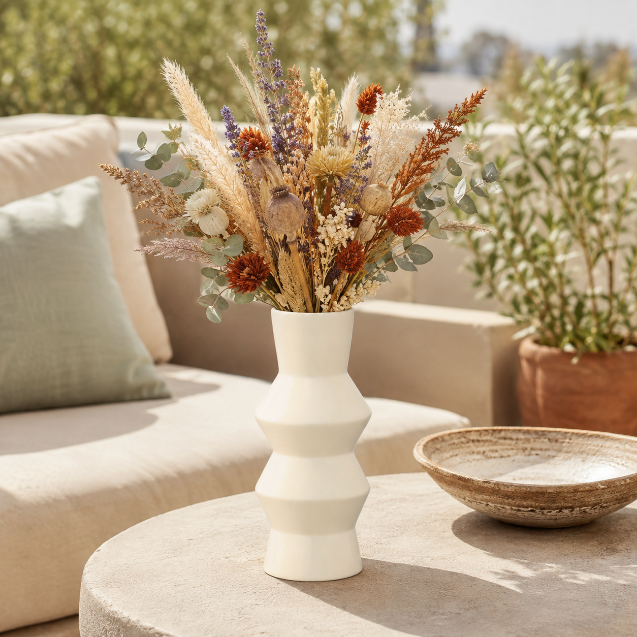 Kehlani Geometric Ceramic Bud Vase