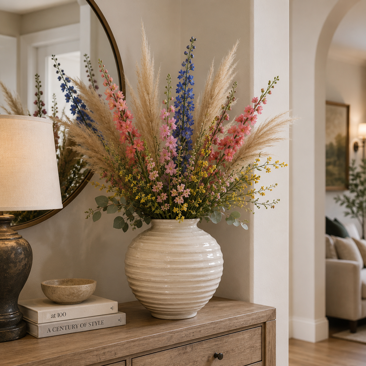 Kenne Ripple-Ridged Ceramic Vase