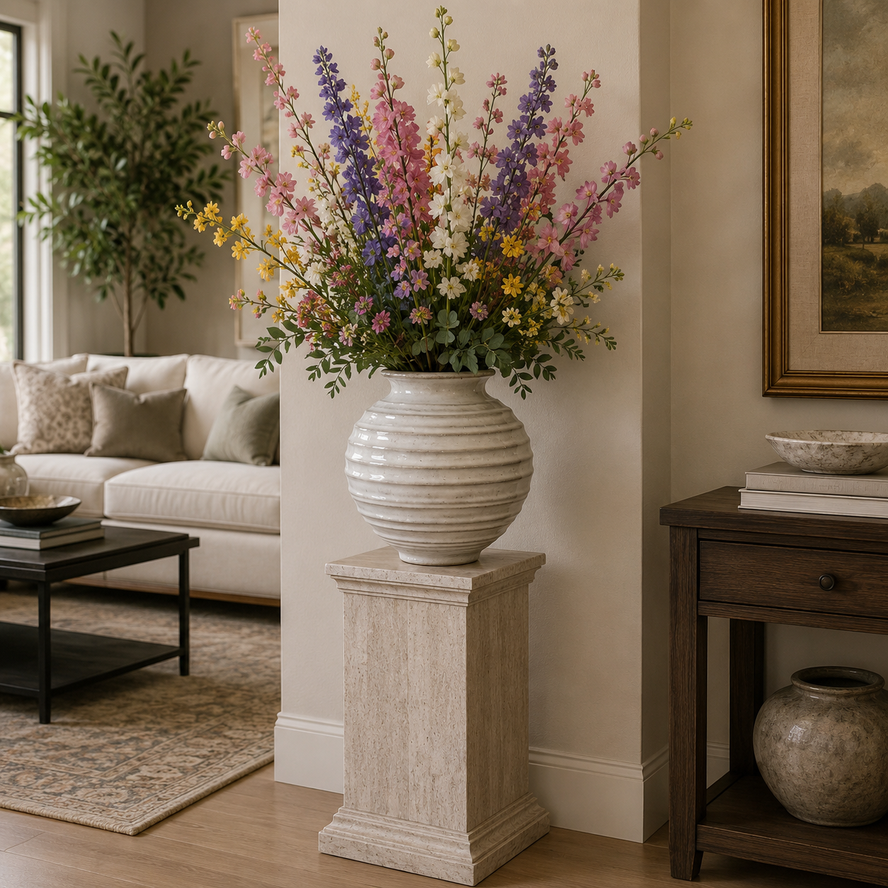 Kenne Ripple-Ridged Ceramic Vase