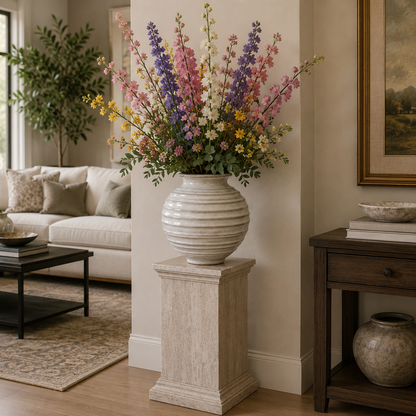 Kenne Ripple-Ridged Ceramic Vase