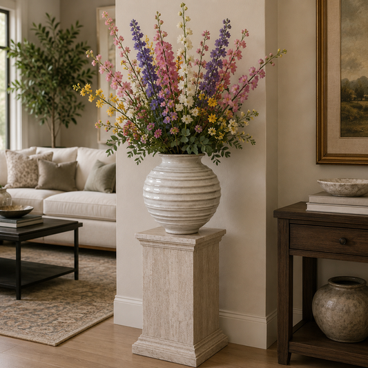 Kenne Ripple-Ridged Ceramic Vase