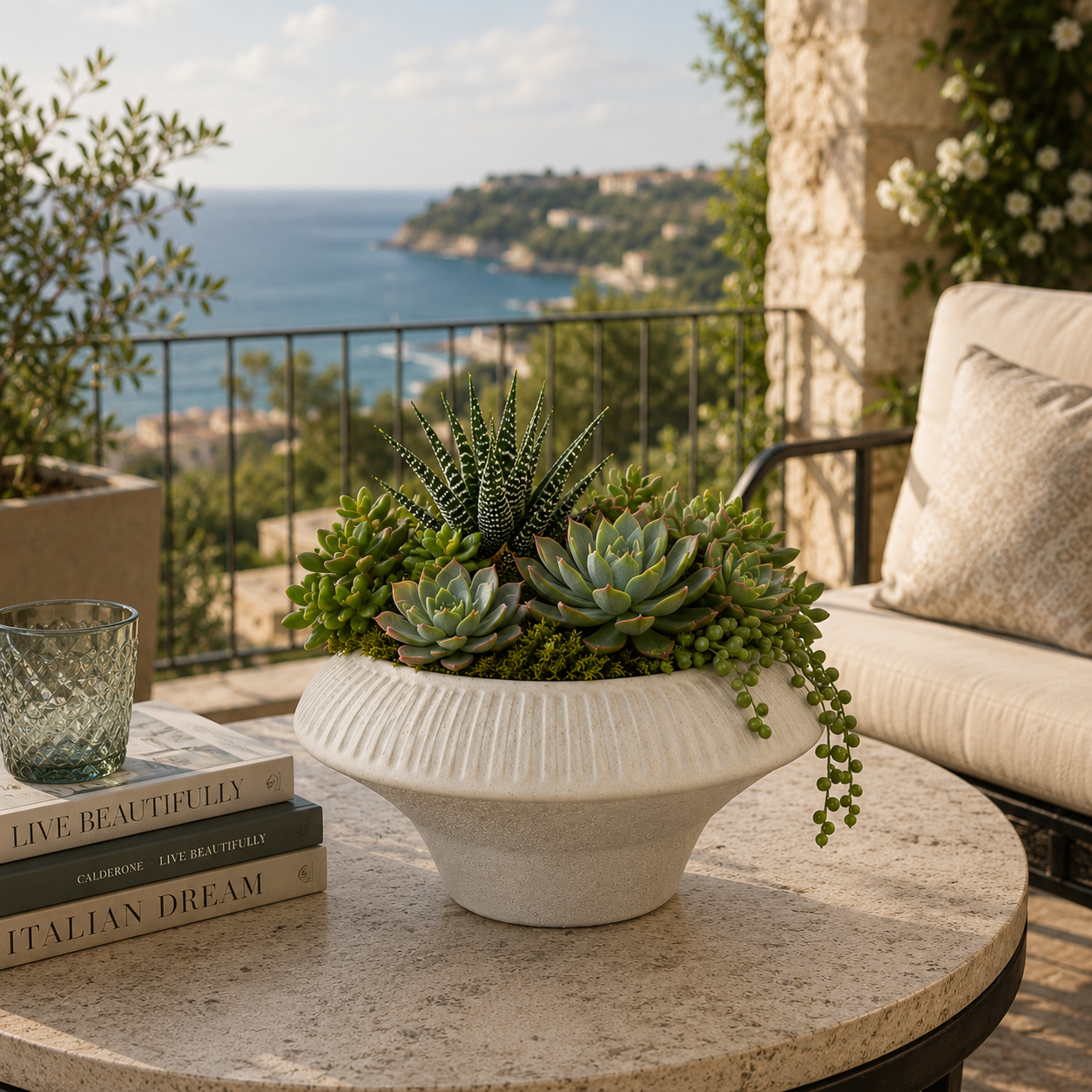 Leighna Sculptural Tapered Ceramic Planter