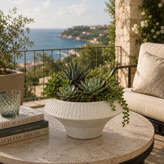 Leighna Sculptural Tapered Ceramic Planter
