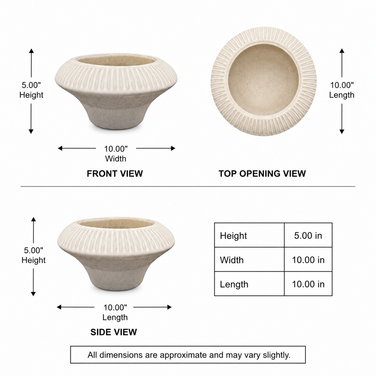 Leighna Sculptural Tapered Ceramic Planter