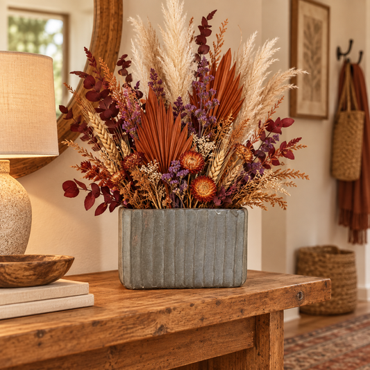 Lilijana Cement Tall Rectangle Pot