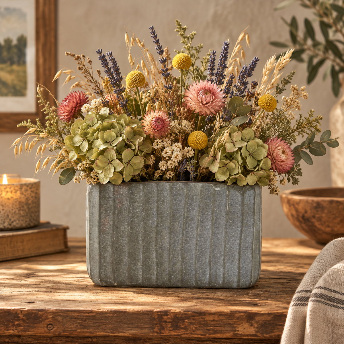 Lilijana Cement Tall Rectangle Pot