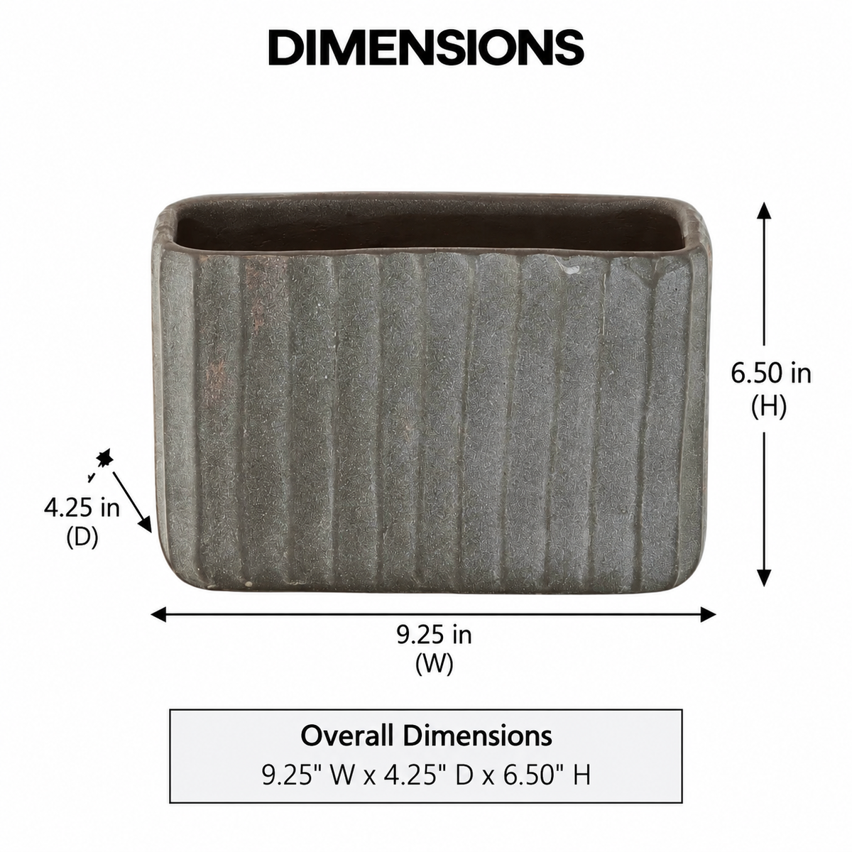 Lilijana Cement Tall Rectangle Pot