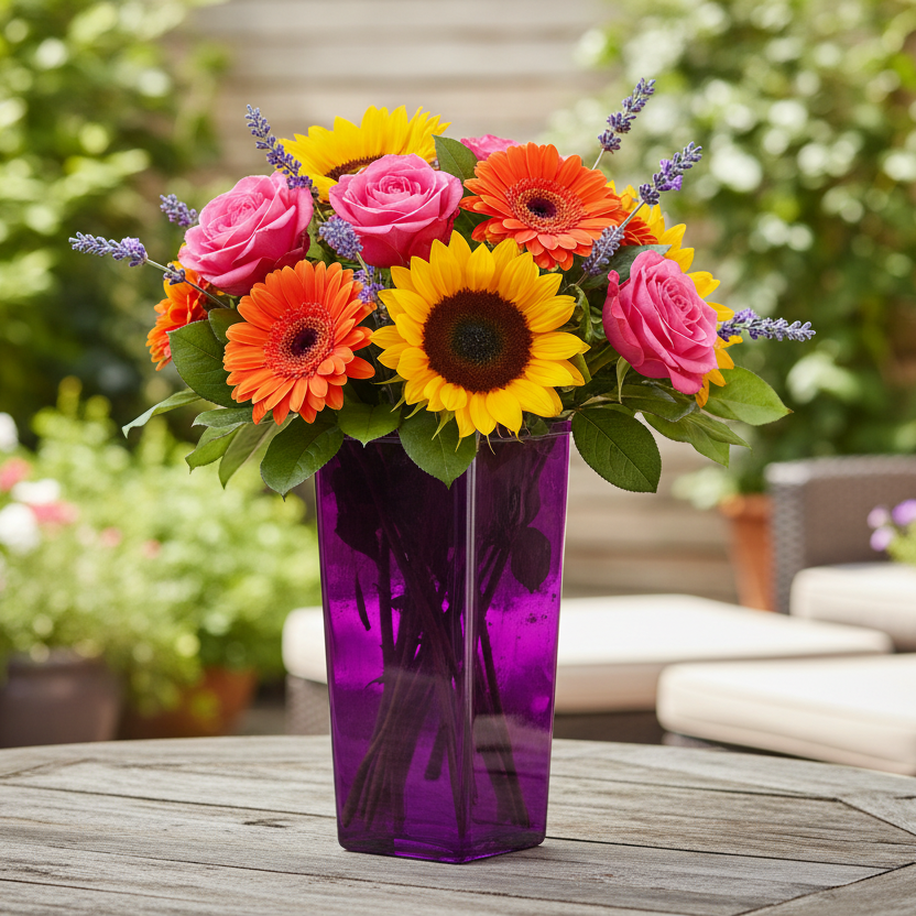 Billie Tapered Square Glass Vase
