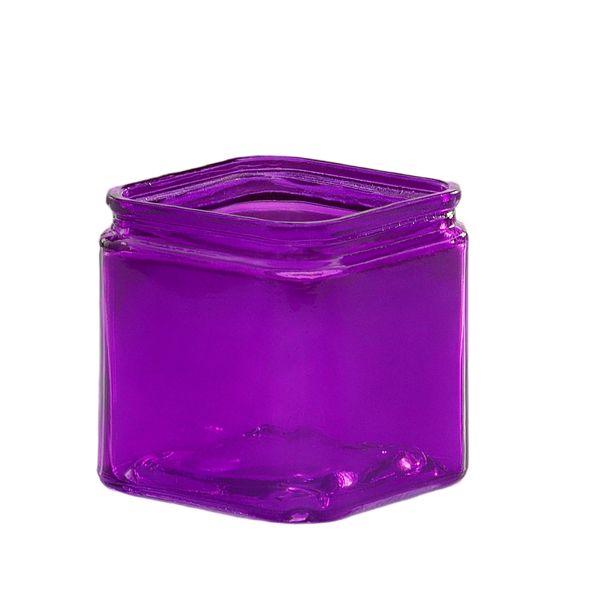 Juno Glass Cube Vase-Urban Trends Collection-Purple-Urban Trends Collection