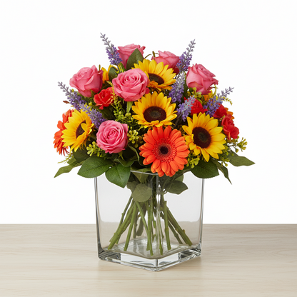 Lizze Clear Glass Cube Vase