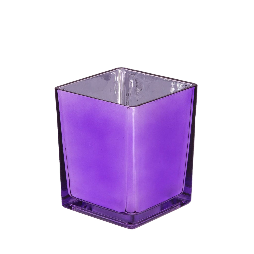 Electra Glass Cube Vase-Urban Trends Collection-Purple-Urban Trends Collection