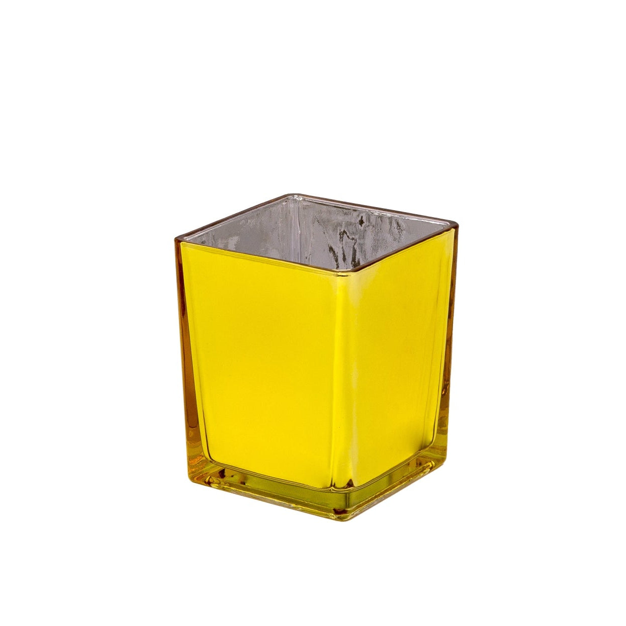 Electra Glass Cube Vase-Urban Trends Collection-Gold-Urban Trends Collection