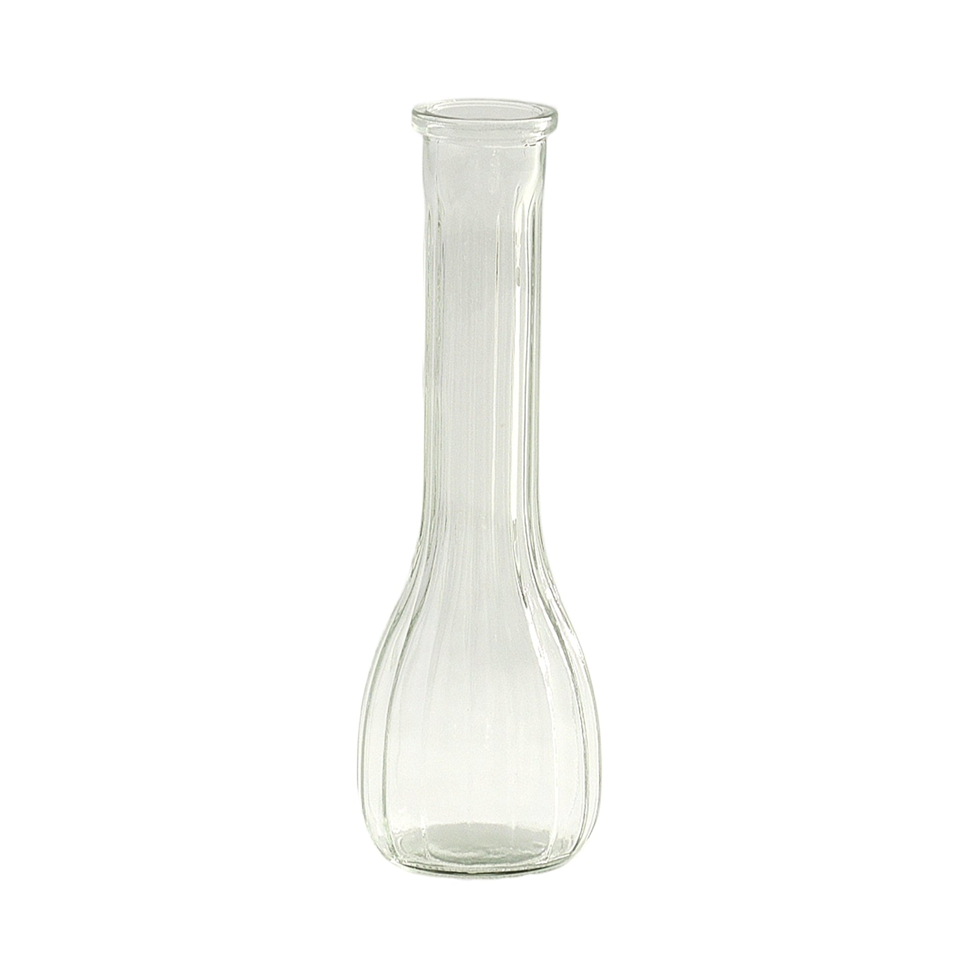 Quira Ribbed Bud Vase-Urban Trends Collection-Clear-Urban Trends Collection