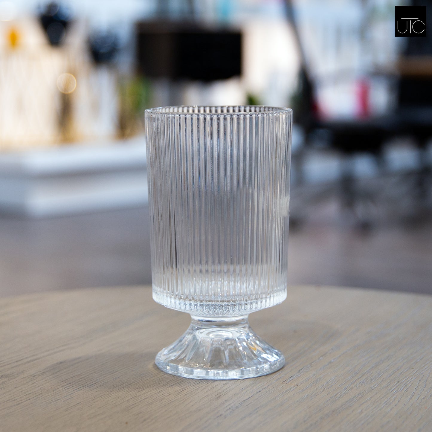 Kya Textured Pedestal Glass Vase
