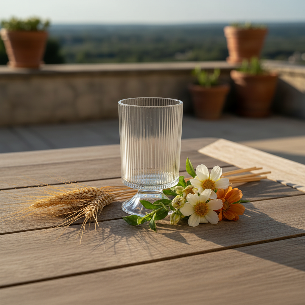 Kya Textured Pedestal Glass Vase