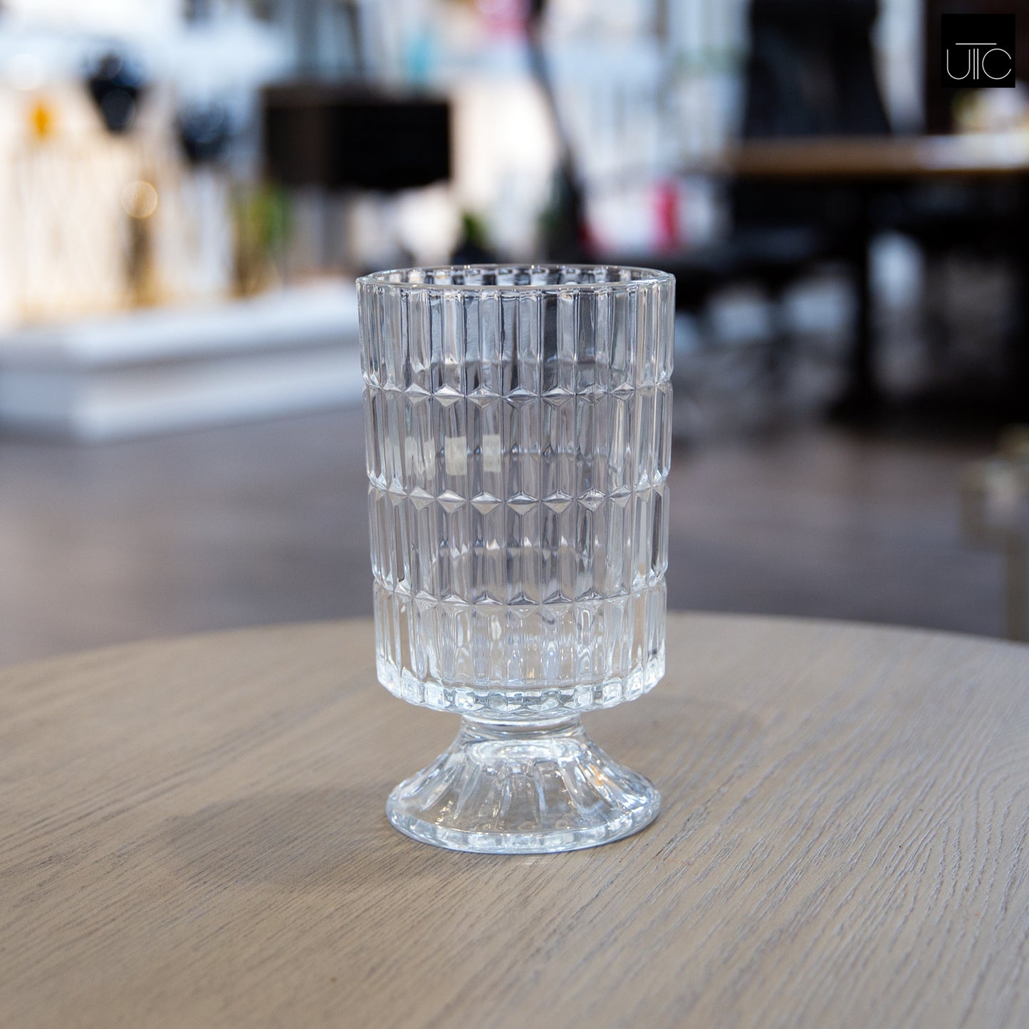 Kya Textured Pedestal Glass Vase
