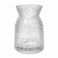 Cari Handcrafted Faceted Glass Vase with Tapered Neck & Diamond-Cut Pattern