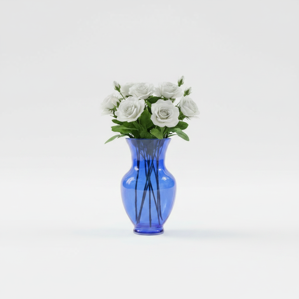 Evian Ginger Glass Vase with Bulbous Body & Flared Rim